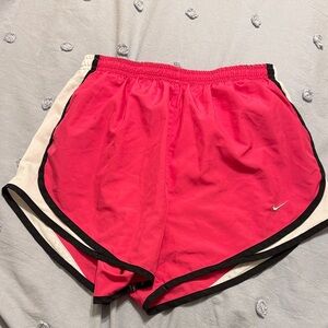 Nike Women's Pink and Black Athletic Shorts